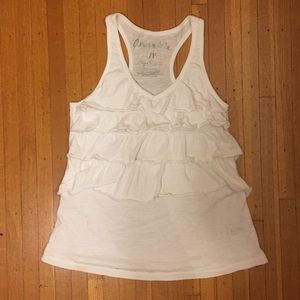 White Ruffle Tank Top